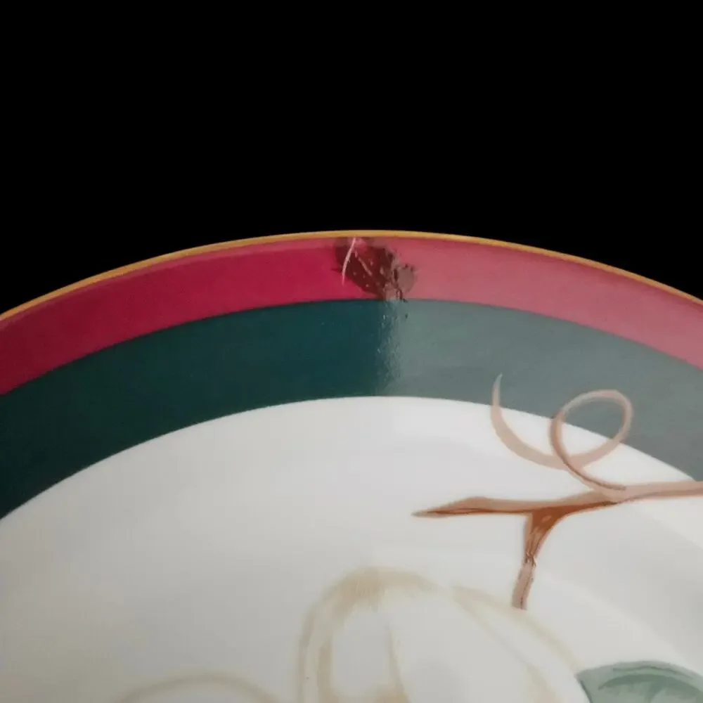 Tienshan Magnolia Salad Plates Set of 4 Fine China Floral 8 Inch Dinnerware